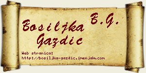 Bosiljka Gazdić vizit kartica